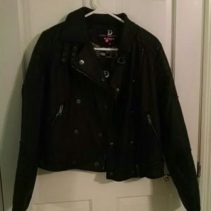 Black faux leather jacket